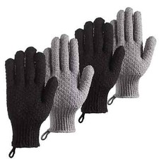 Bath Exfoliating Gloves Scrub - 4 Pcs Lengthened and Large Exfoliating Scrubbing