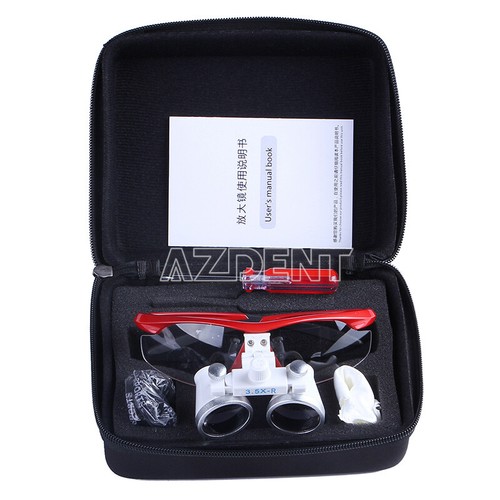 Dental Medical Surgical Binocular Loupe Optical Glass Magnifier Red 3.5X-420 - Picture 6 of 9