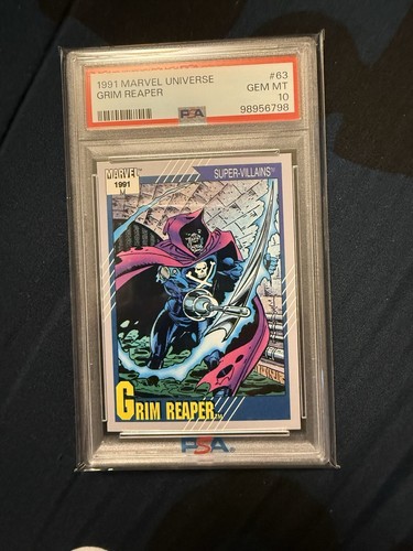 1991 Marvel Universe Grim Reaper #63 PSA 10 GEM MINT *VERY RARE POPULATION 4 - 第 1/2 張圖片