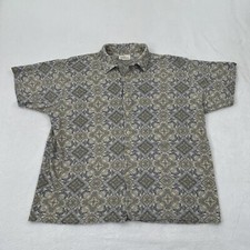 Vintage 90s Natural Issue Worn Wash Geometric Paisley Hawaiian Button Up Shirt