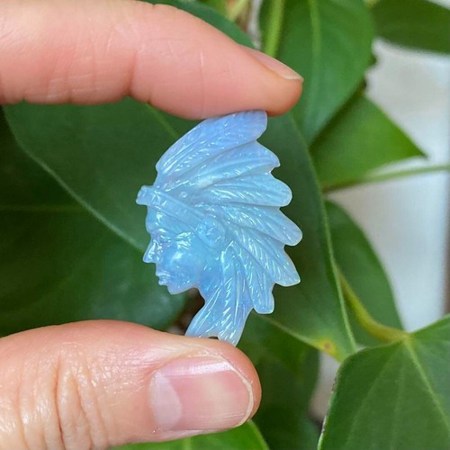 24ct Natural Opal Double-sided Carved Cameo Loose Stone: Native American Profile - Picture 16 of 18