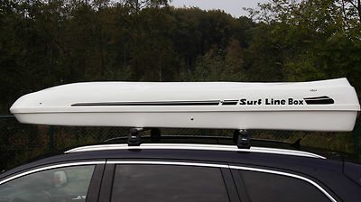 Aerodynamische Stabile Premium Dachbox Surfbox Big Malibu XL WEISS