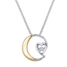 Sterling Silver "I Love You to the Moon and Back" Pendant With Chain