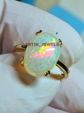 Natural Opal Gemstone with 925 Sterling Silver Ring for Women's 201