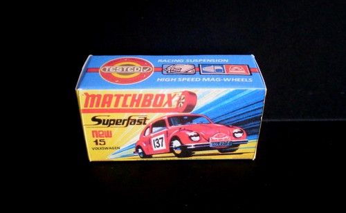 Matchbox Superfast No.15 Volkswagen Beetle 1500 Saloon reproduction Box only - Picture 4 of 5
