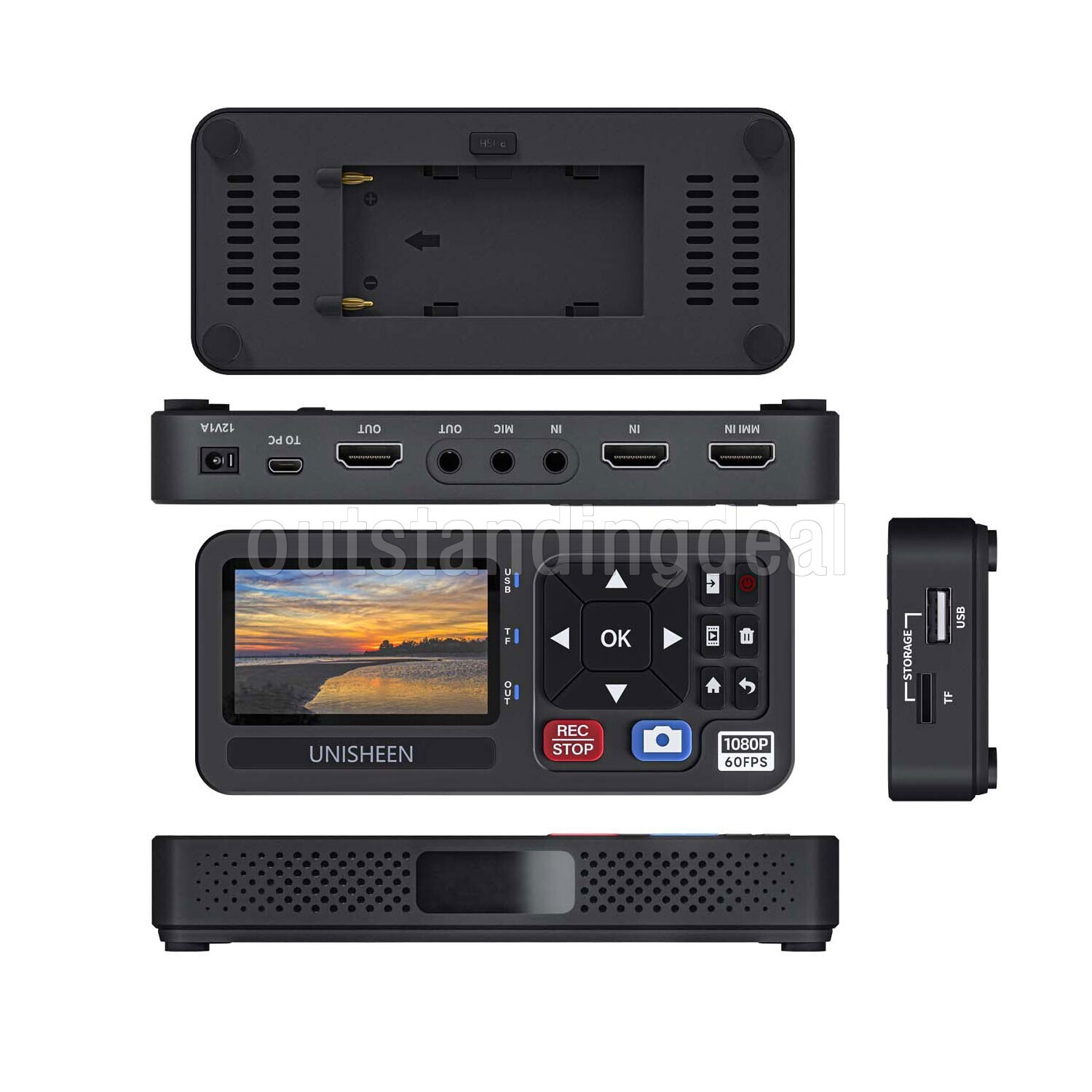 Unisheen UR500A-M 1080P 60FPS Mini HD Video Recorder Box Supports HDMI VGA ot25