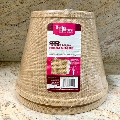Rustic Style BURLAP LAMP SHADES Better Homes Gardens Cottage Cabin Decor