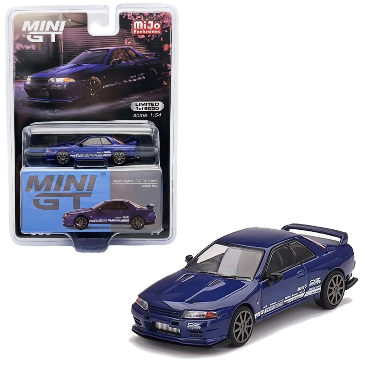 ミニカー TOPSECRET 1:64 DIECAST BOXSET COLLECTION MINI GT Nissan Skyline GT-R Top Secret VR32 Metallic Blue Diecast