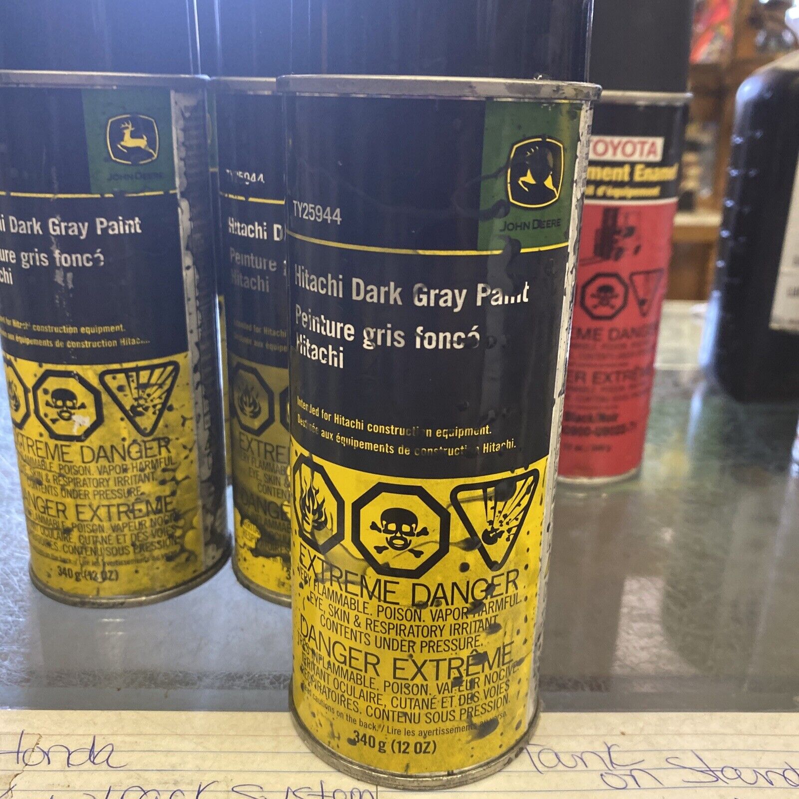 John Deere Hitachi Dark Gray Spray paint 12 oz see descrip 5-pack