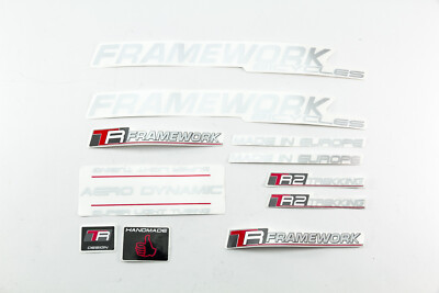Fahrrad DEKOR Satz Aufkleber Rahmen frame Decal Sticker Framework silber rot