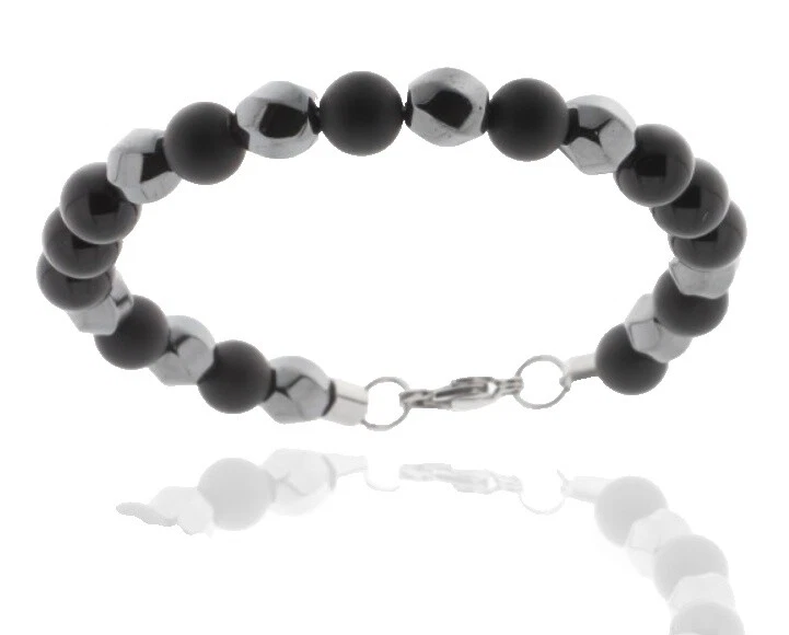 Мужские ювелирные изделия из нержавеющей стали черные гематитовые