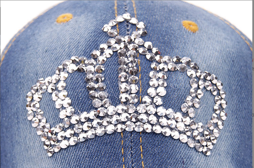 1Pcs Fashion Rhinestone Butterfly / Star / Crown Denim Baseball Peaked Cap Hat - Picture 7 of 20