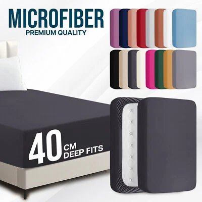 Fitted Sheet 40cm Extra Deep Single Double King & Super King Size Bed Sheets UK