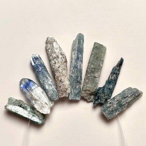 20g/8pcs Natural Kyanite Lemuria stick w/ Hole Reiki Healing 050 - Picture 2 of 5