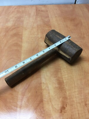 Vintage No. 8 Wood Mallet Hammer Turned Ring Gavel see photos