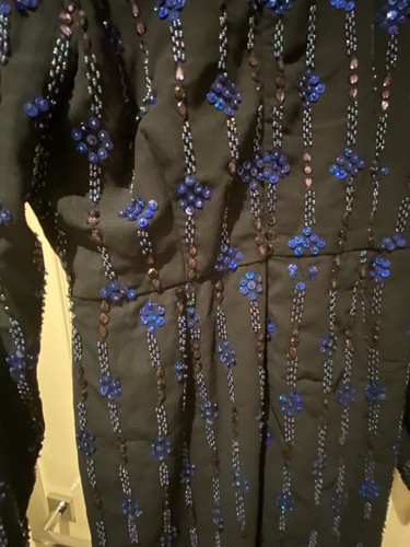 Virgos Lounge Navy Blue Sequin Embellished Maxi Party Dress Gown UK 12 - Picture 4 of 6