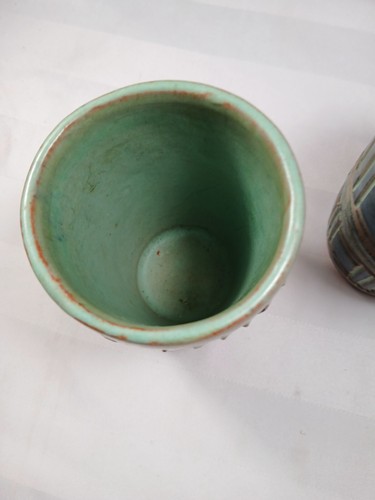 Vintage 3 Pieces Of Hal Lasky Sgrafitto Puerto Rican Pottery Rare Fine Tumblers - Picture 5 of 12