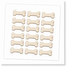 Rustic Paws 50pcs: Unfinished Wooden Dog Bone Cutouts for DIY Desk Decor