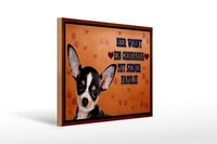 Holzschild Spruch 40X30 Cm Hund Hier Wohnt Ein Chihuahua Deko Schild