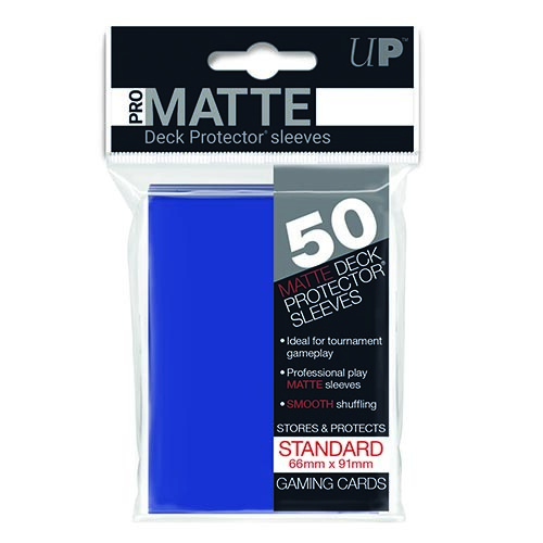50 Ultra PRO Matte Deck Protector Sleeves Standard Card Blue 66mm x 91mm - Foto 1 di 3