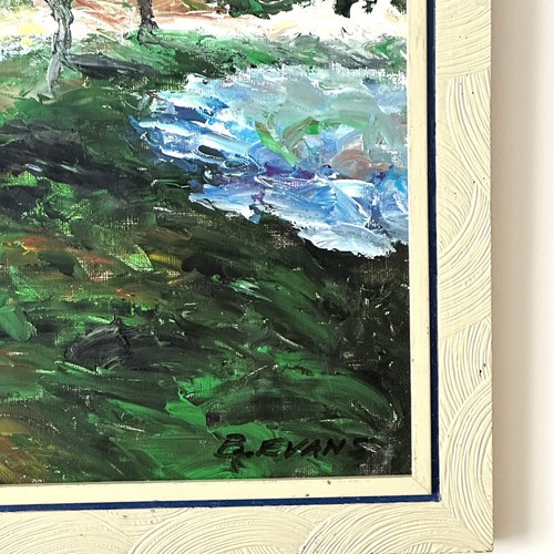 B Evans signiert Natur Farben Landschaft Ölgemälde gerahmt verdrahtet 18”X18” - Bild 7 von 13