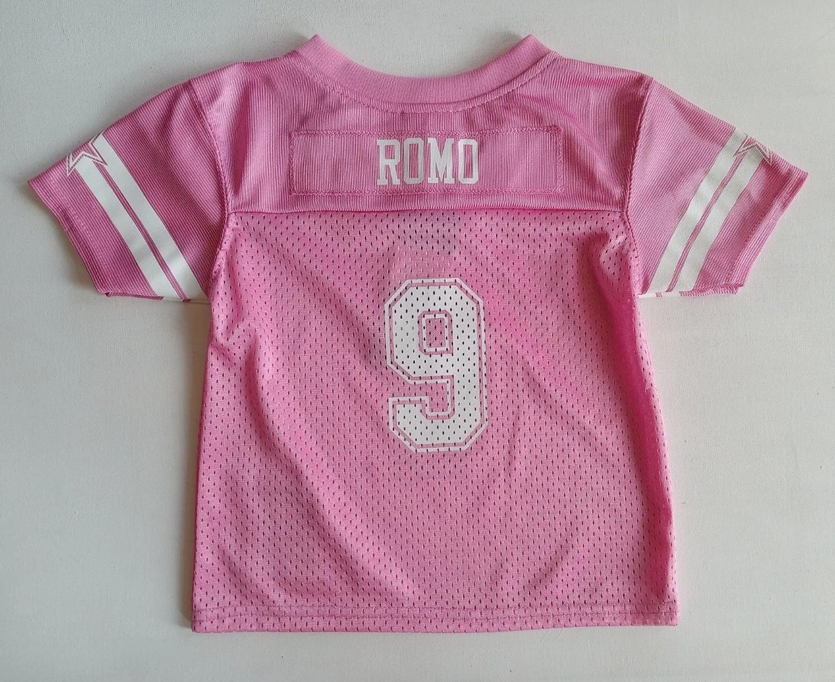 NWT Dallas Cowboys Tony ROMO #9 Girls Toddler Pink Mesh Jersey 2T