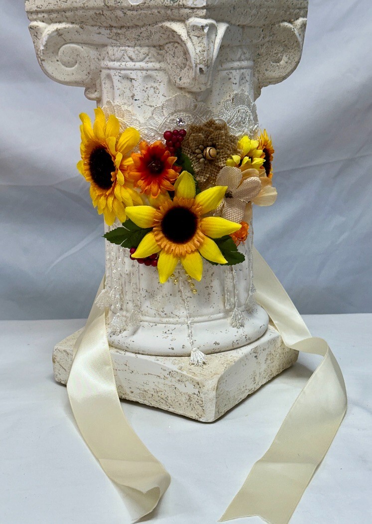 Maternity belt Bump Sash, Photoshoot, Ylw Sunflwrs, Berries, 6'8" length, burlap