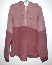 Victoria s Secret Pink Colorblock Plush Fleece Pullover Hoodie Sweatshirt Sz XL