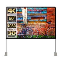 Manual Pull Down Projector Screen 80 Inch  fo...