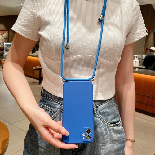 For iPhone 15 16 Pro Max 13 14 11 12 Crossbody Lanyard Soft Silicone Case Cover - Picture 9 of 26