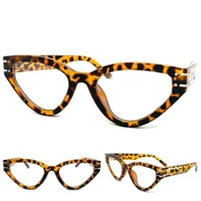 Womens Classy Elegant Modern Retro Cat Eye Clear Lens EYE GLASSES Tortoise Frame