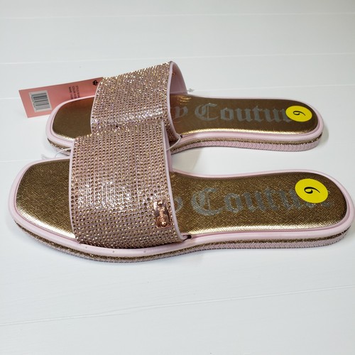 Juicy Couture Womens Rose Gold Yasha Rhinestone Slides Size 7, 9, 10 NEW |  eBay