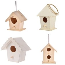 Wooden Bird House Nesting Box with Entrance and Perch for Sparrow