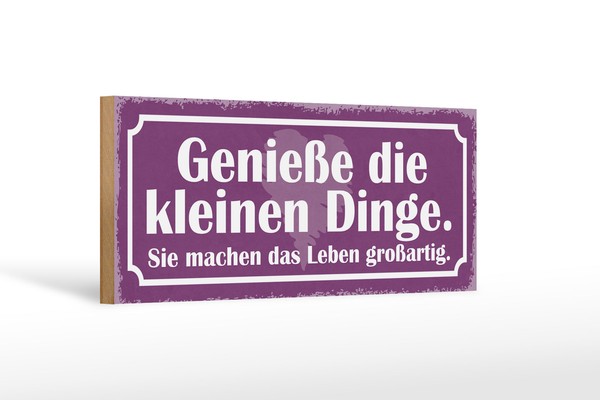 Holzschild Spruch 27X10 Cm GenießE Die Kleinen Dinge Sie Deko Schild Wooden Sign-image