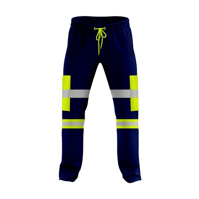 Herren Hi Vis Hose Warnschutz Reflektierband Sicherheit Arbeitshose Männer