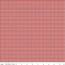 1/4 Yard 9”x42” Riley Blake Small Gingham 1/8" Check Red Cotton Quilt Fabric