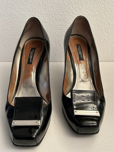 ☆ Dolce & Gabbana ☆ Original Pumps Leder schwarz Hochglanz Gr EU 39 - Bild 2 von 4
