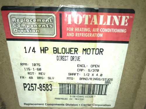 Carrier Totaline P257-8583 1/4HP 115V 1-PH 1075RPM 3-SPD Furnace Blower Motor 