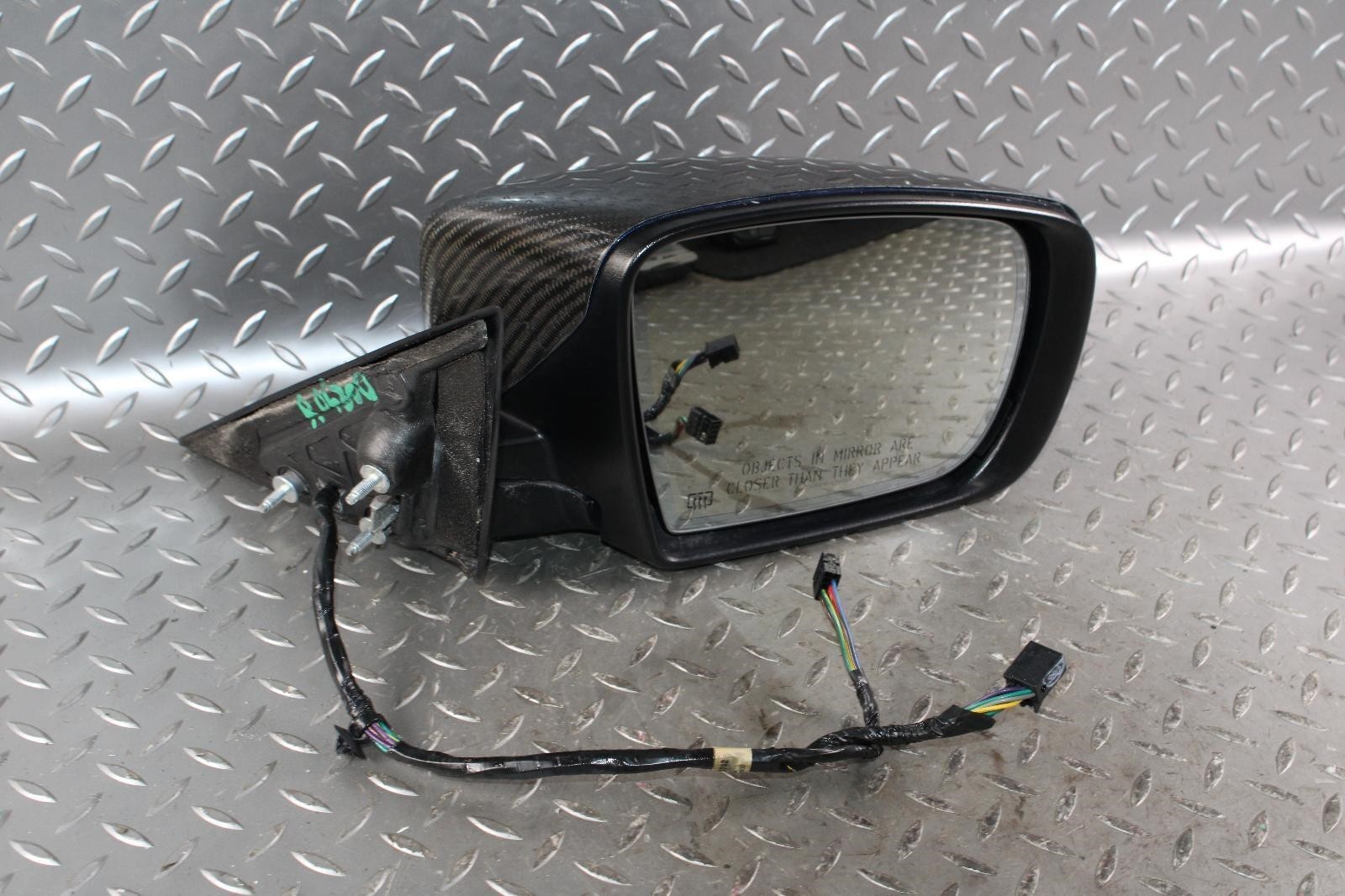 14-17 GHIBLI Nero Black Power Right Passenger Heated OEM Door Mirror Carbon Cap