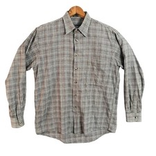 Burberrys Mens Classic Plaid Button Down Shirt Long Sleeve Size M Made in USA