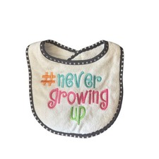 Le Bebe Favorite Baby Bib Never Growing Up Embroidered Polka Dot Trim