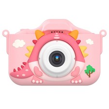 Dinosaur Kids Selfie Camera Cartoon 48MP 1080P HD Digital Camera w/ Case Card