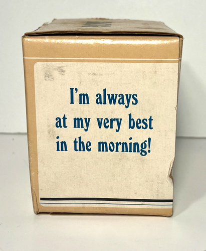 Vintage 1980 Leanin’ Tree 12oz coffee Mug Cup Mike Scovel at my best in morning - Afbeelding 2 van 12