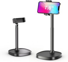Desktop Phone Stand, Adjustable Height  Angle Holder - Night Black
