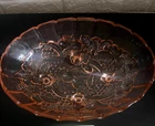 Vintage Indiana Pink Glass Depression Era Oval Footed Fruit Bowl Centerpiece 12"