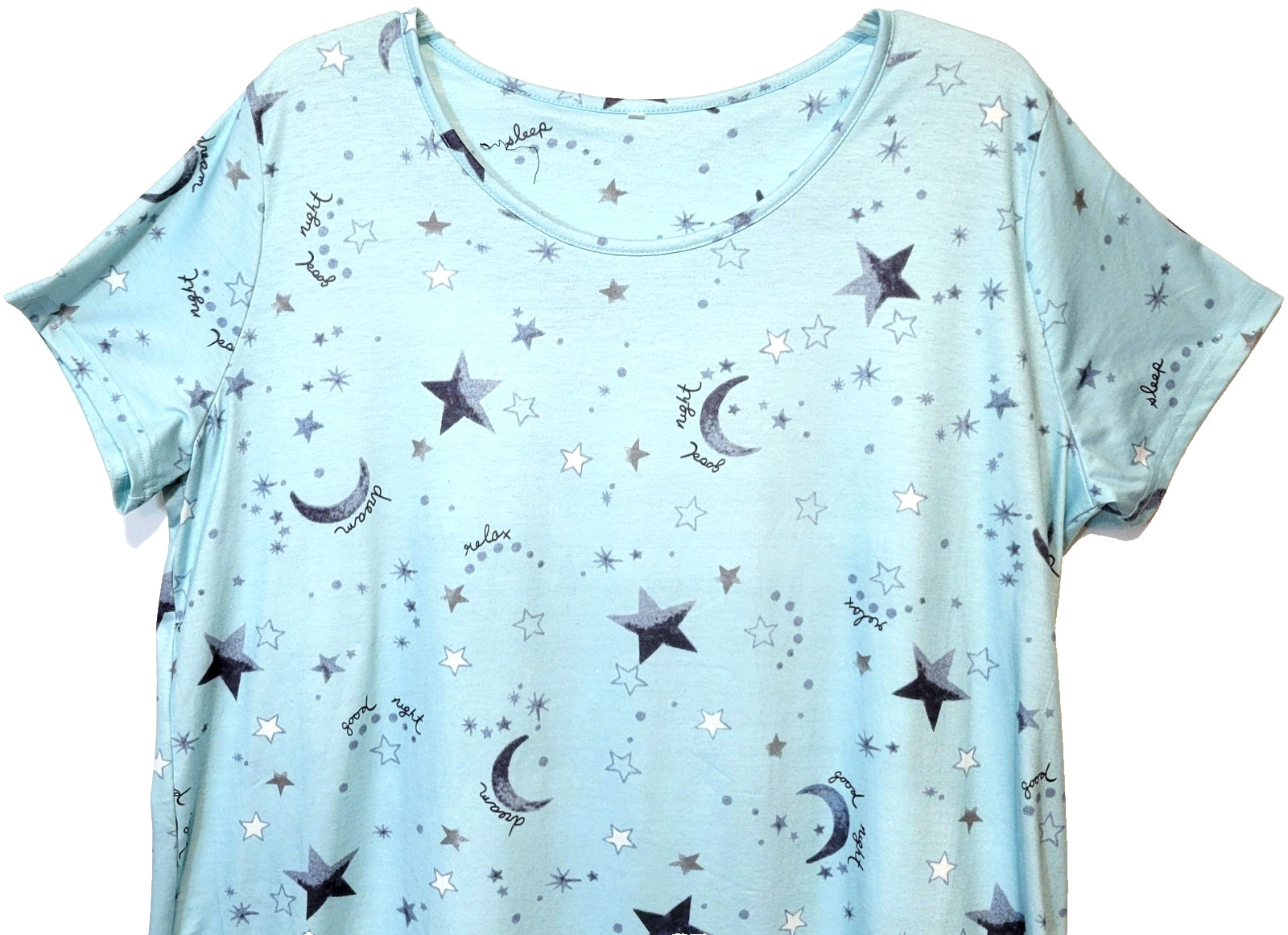 Zando Womens Nightgown Knee Length Short Sleeve U-Neck Soft Max Stretch  Size XL