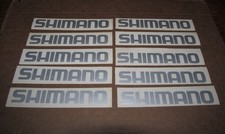 Lot of 10 Shimano Stickers 4.5" x 7/8" Silver