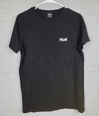 Huel Black Logo Cotton Elastane Crew Neck Men's Short Sleeve T-Shirt Size L