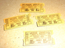 4 ad lot Jesse James Drive In theatre Toledo Ohio tickets,theater movie,VTG ad