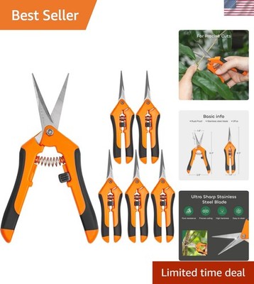 Ergonomic 6-Pack Pruning Snips with Ultra Sharp Blades - Perfect for Garden Care